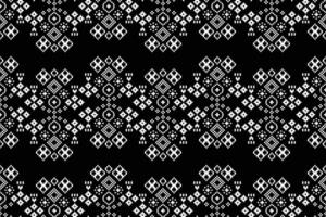 traditionnel ethnique motifs ikat géométrique en tissu modèle traverser point.ikat broderie ethnique Oriental pixel noir background.abstract, vecteur, illustration. texture, écharpe, décoration, papier peint. vecteur