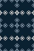 traditionnel ethnique motifs ikat géométrique en tissu modèle traverser point.ikat broderie ethnique Oriental pixel marine bleu Contexte. abstrait, vecteur, illustration. texture, écharpe, décoration, papier peint. vecteur