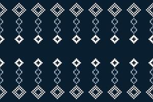 traditionnel ethnique motifs ikat géométrique en tissu modèle traverser point.ikat broderie ethnique Oriental pixel marine bleu Contexte. abstrait, vecteur, illustration. texture, écharpe, décoration, papier peint. vecteur