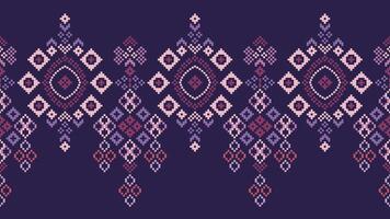 traditionnel ethnique motifs ikat géométrique en tissu modèle traverser point.ikat broderie ethnique Oriental pixel violet violet Contexte. abstrait, vecteur, illustration. texture, écharpe, décoration, papier peint. vecteur