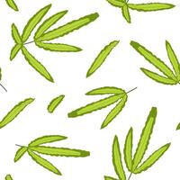 vecteur sans couture modèle de vert feuilles. image de été Naturel les plantes. illustration pour fond d'écran et tissu.