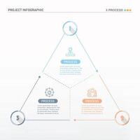 Triangle infographie processus conception avec Icônes et 3 les options ou pas. vecteur