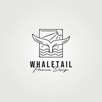 baleine queue logo prime icône vecteur ancien illustration conception