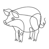 porc ligne art prime vecteur illustration
