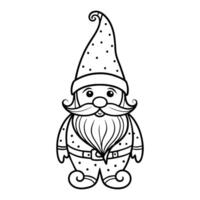 Noël gnome continu ligne art sur blanc Contexte. vecteur