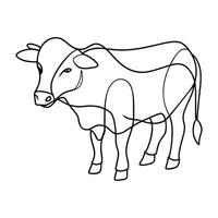 vache ligne art prime vecteur illustration