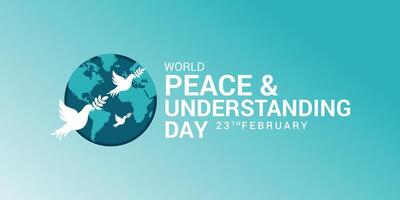 monde journée de paix et compréhension, observé sur 23 février. le premier rotatif réunion a été tenue dans commémoration. international journée de paix est un annuel un événement observé à promouvoir paix dans le monde vecteur