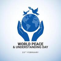 monde journée de paix et compréhension, observé sur 23 février. le premier rotatif réunion a été tenue dans commémoration. international journée de paix est un annuel un événement observé à promouvoir paix dans le monde vecteur