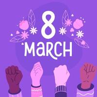 international aux femmes journée bannière avec mains vecteur