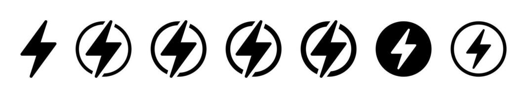 foudre, électrique Puissance vecteur icône. énergie et tonnerre électricité symbole. foudre boulon signe dans le cercle. Puissance vite la vitesse logotype.