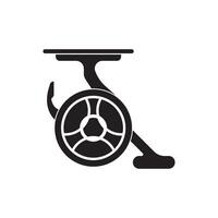 pêche bobine logo icône conception vecteur illustration