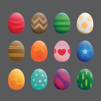 12 sortes de Pâques des œufs pour votre affiche ou bannière conception sur Pâques vecteur