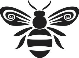 les abeilles et nids d'abeille logo ou badge dans ancien style vecteur