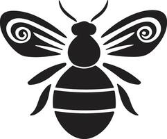 les abeilles et nids d'abeille logo ou badge dans ancien style vecteur