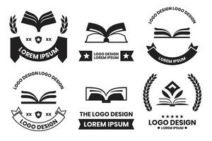 librairie ou lunettes magasin logo ou badge dans librairie concept dans ancien ou rétro style vecteur