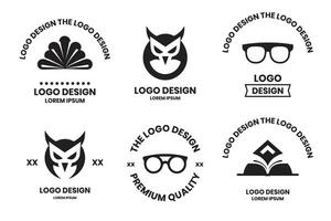 librairie ou lunettes magasin logo ou badge dans librairie concept dans ancien ou rétro style vecteur