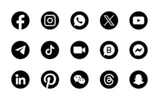 jeu d'icônes de logo de médias sociaux vecteur