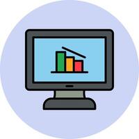 en ligne Les données analytique vecteur icône