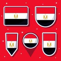 Egypte nationale drapeau dessin animé vecteur illustration icône mascotte paquet packs