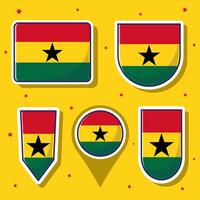 Ghana nationale drapeau dessin animé vecteur illustration icône mascotte paquet packs