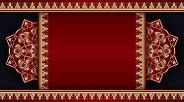 noir et rouge Contexte avec d'or mandala ornement vecteur