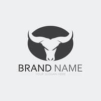 taureau klaxon vache et buffle logo et symbole modèle Icônes app vecteur