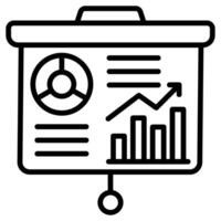 Les données visualisation icône ligne vecteur illustration