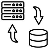 Les données sauvegarde icône ligne vecteur illustration