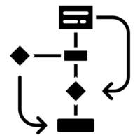 processus organigramme icône ligne vecteur illustration