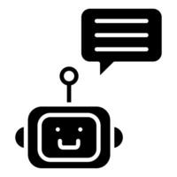 message robot icône ligne vecteur illustration