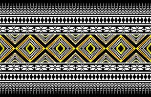 tribal traditionnel en tissu batik ethnique. ikat sans couture modèle géométrique répéter. broderie, fond d'écran, emballage, mode, tapis, vêtements. noir et blanc vecteur