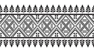 tribal traditionnel en tissu batik ethnique. ikat sans couture modèle géométrique répéter. broderie, fond d'écran, emballage, mode, tapis, vêtements. noir et blanc vecteur