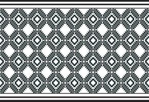 tribal traditionnel en tissu batik ethnique. ikat floral sans couture modèle feuilles géométrique répéter conception pour fond d'écran, emballage, mode, tapis, vêtements. noir et blanc vecteur