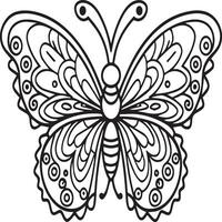 papillons coloration page. papillons contour vecteur image. mignonne conception papillon contour vecteur