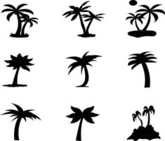 ensemble de silhouettes de palmiers vector illustration