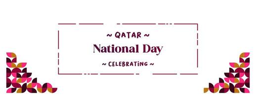 Qatar nationale journée bannière dans coloré moderne géométrique style. Qatar nationale indépendance journée salutation carte couverture avec typographie. vecteur illustration pour nationale vacances fête fête