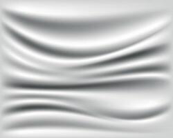 abstrait ondulé en tissu luxe texture, blanc soie en tissu Contexte avec doux et lisse vague texture pour bannière arrière-plan, lisse satin tissu draperie et réaliste 3d illustration vecteur