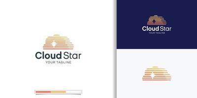 Créatif nuage logo conception combiner avec étoile icône. unique concept double signification. étoile étincelle entreprise logo modèle vecteur