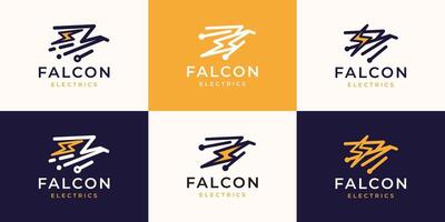 d'or ailes oiseau, classique prime faucon faucon Aigle ancien logo conception avec électrique concepts. vecteur