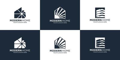 logo modèle réel biens inspiration. nettoyer concept, moderne Accueil logo et élégant style conception. vecteur