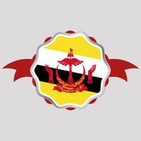 Créatif brunei drapeau autocollant emblème vecteur