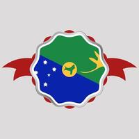 Créatif Noël île drapeau autocollant emblème vecteur