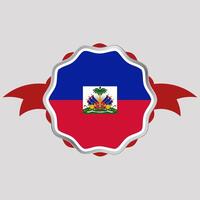 Créatif Haïti drapeau autocollant emblème vecteur