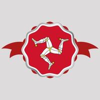 Créatif île de homme drapeau autocollant emblème vecteur