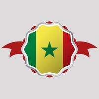 Créatif Sénégal drapeau autocollant emblème vecteur