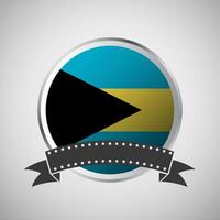 vecteur Bahamas rond drapeau bannière vecteur illustration