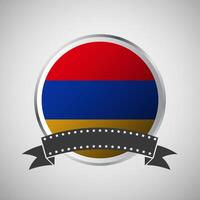 vecteur Arménie rond drapeau bannière vecteur illustration
