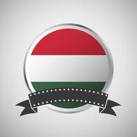 vecteur Hongrie rond drapeau bannière vecteur illustration