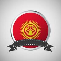 vecteur Kirghizistan rond drapeau bannière vecteur illustration