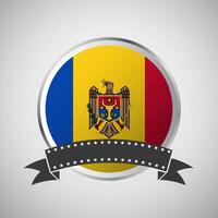 vecteur Moldavie rond drapeau bannière vecteur illustration